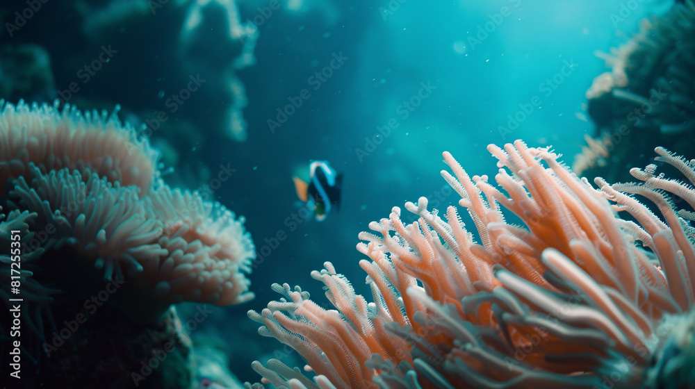 Underwater coral reef. Vibrant coral reef underwater with a variety of corals and marine life.. Underwater coral reef. Vibrant coral reef underwater with a variety of corals and marine life..