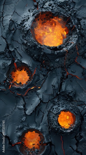 Molten metal or lava texture with glowing orange hot liquid. Molten lava or metal surface.