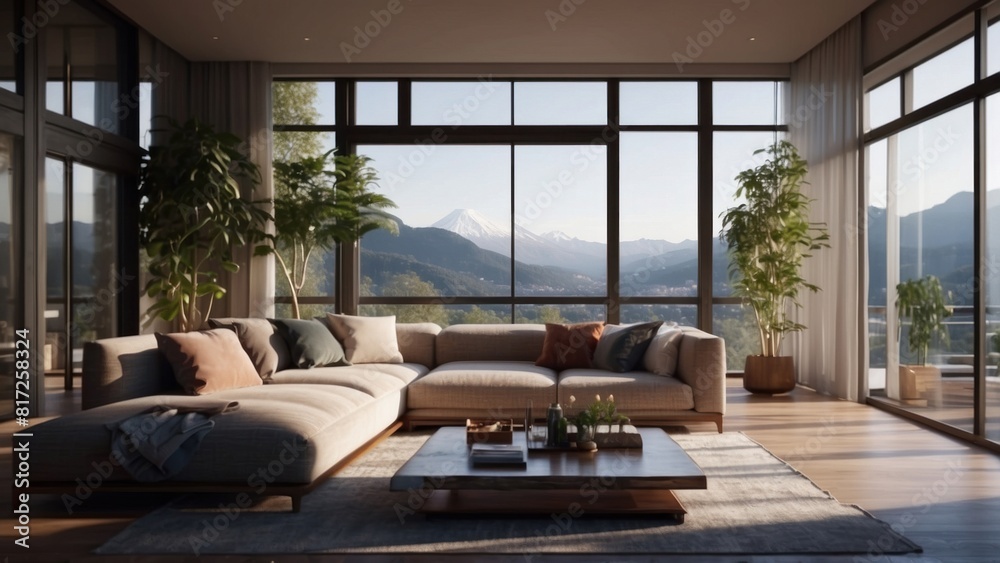 Fototapeta premium Beautiful classic living room in a minimalist view
