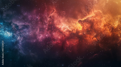 Breathtaking Landscape Photo of a Colorful Space Nebula Capturing the Vibrant Beauty and Wonders of the Cosmos