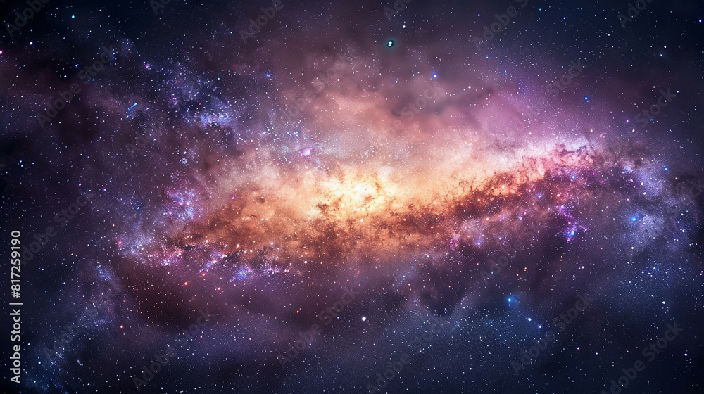 Fototapeta premium Stunning Landscape Photo of a Majestic Galaxy Capturing the Awe-Inspiring Beauty and Vast Wonders of the Cosmos in Vivid Detail