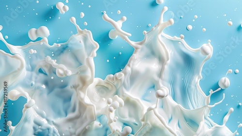 A postcard celebrating World Milk Day set against a vibrant blue backdrop adorned with playful milk splashes