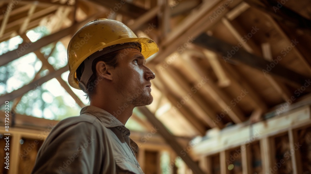 construction of a frame house in America construction of a frame house in America