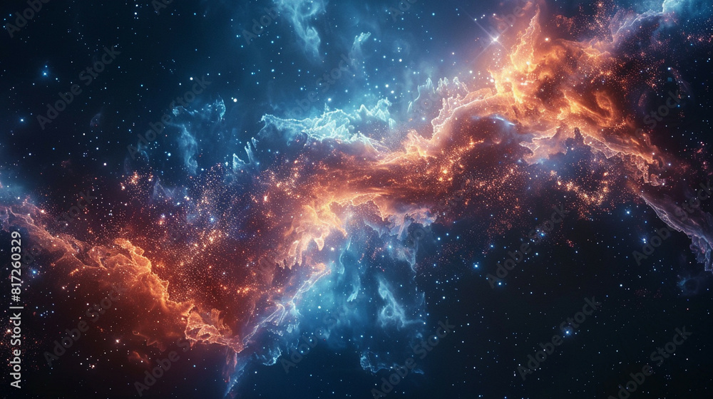 Fototapeta premium Stunning Macro Photo Captures Intricate Details of a Cosmic Dust Cloud in Space