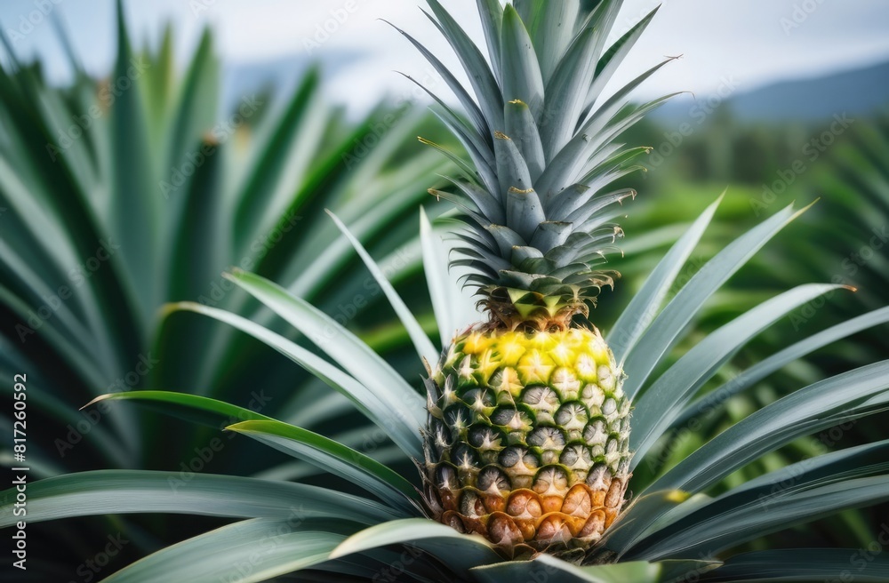 Field with pineapples growing on it Field with pineapples growing on it