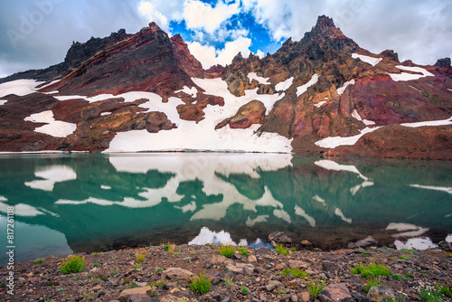No Name Lake, Alpine Lake at the Base of Broken Top, Three Sisters Wilderness, Oregon