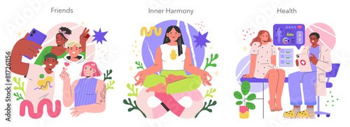 Balance Wheel. Flat Vector Illustration