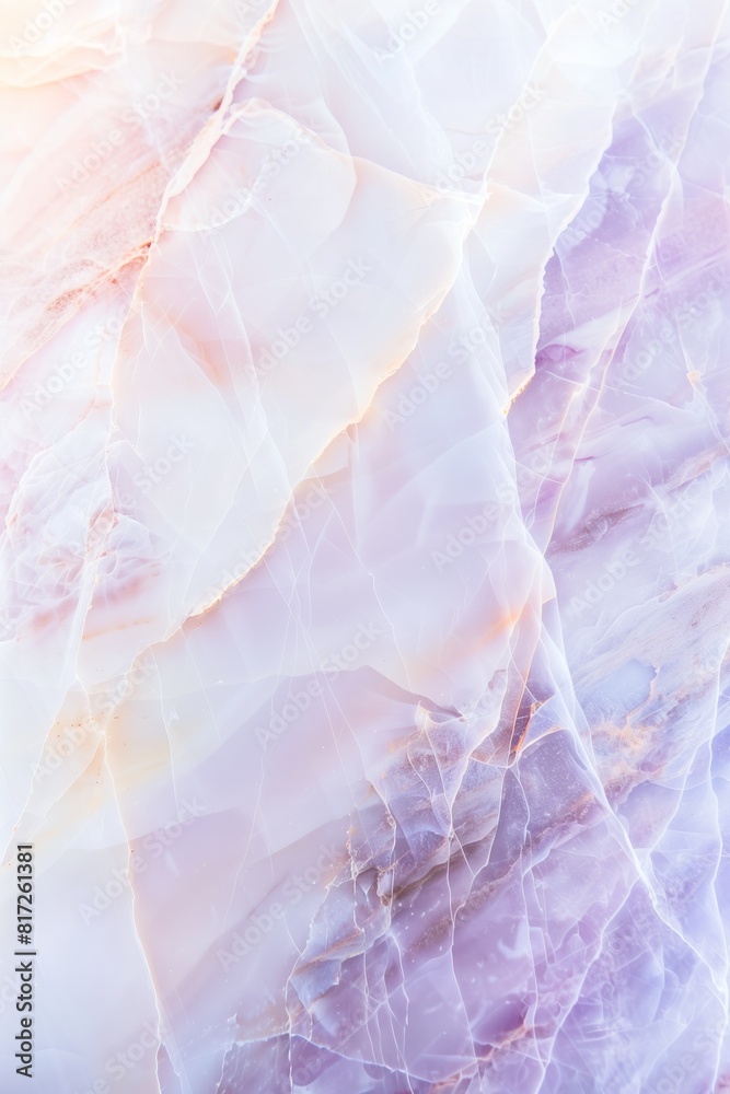 Fototapeta premium Close-up of marble stone texture surface, Pastel marble textured background, Polished quartz slice mineral, Marble geode patterned texture, Macro detail Agate or Amethyst slice, AI generated