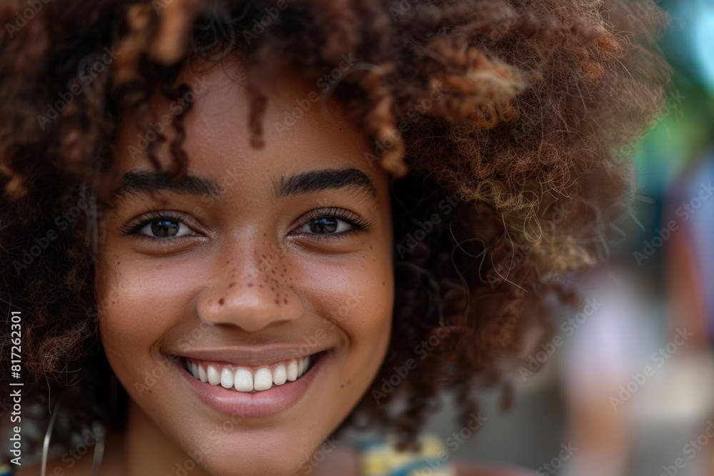 Smile Close-Up. Portrait of a Cheerful African Woman in Casual Clothes Smile Close-Up. Portrait of a Cheerful African Woman in Casual Clothes