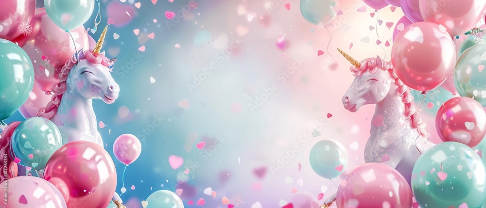 Party balloons background in varied themes. Perfect for birthdays, celebrations and joyful occasions Party balloons background in varied themes. Perfect for birthdays, celebrations and joyful occasions
