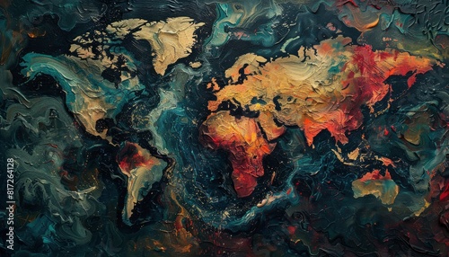 image of the world map as seen from the top