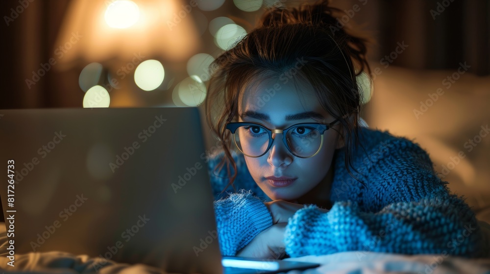 Night, entrepreneur, lady with headache, burnout, deadline, and mental health issues while working. Burnout, migraine, or fatigued female consultant, manager, or employee Night, entrepreneur, lady with headache, burnout, deadline, and mental health issues while working. Burnout, migraine, or fatigued female consultant, manager, or employee
