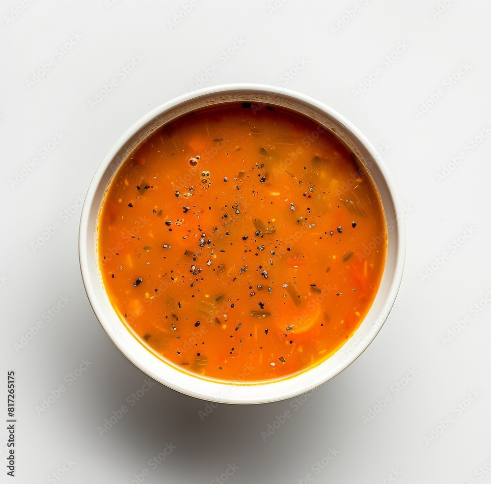 soup in a plate isolated on white background soup in a plate isolated on white background