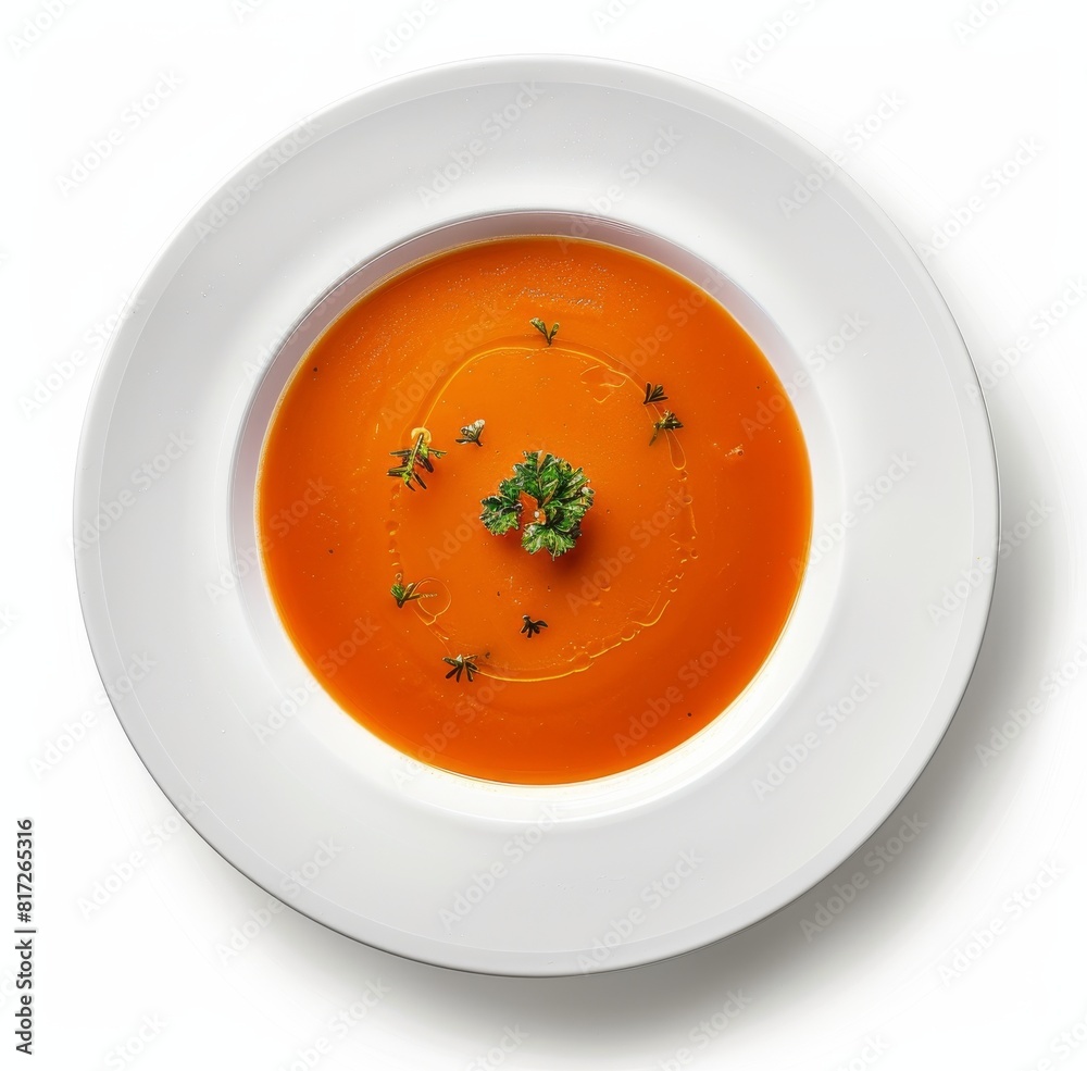 soup in a plate isolated on white background soup in a plate isolated on white background