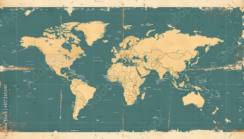 Image of the world map as seen from the top