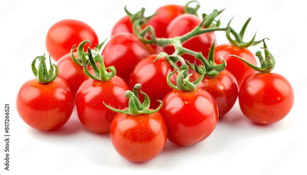 ripe cherry tomatoes isolated on white background ripe cherry tomatoes isolated on white background
