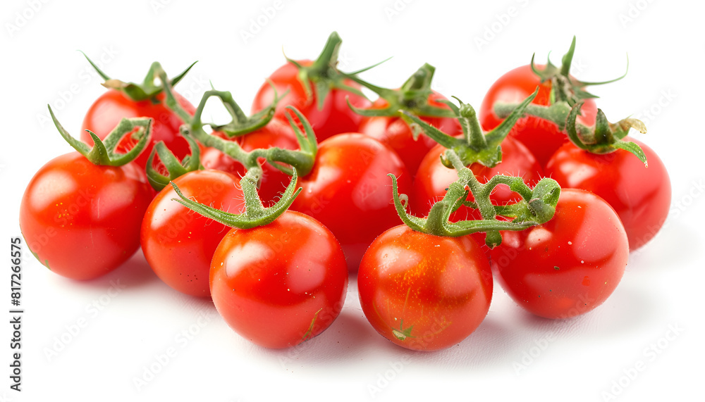ripe cherry tomatoes isolated on white background ripe cherry tomatoes isolated on white background