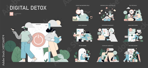 Digital Detox. Flat Vector Illustration