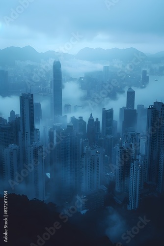 Obscured cityscape in thick fog symbolizing the feeling of being lost and unable to see clearly