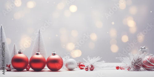 Christmas card template. Happy New year backdrop. Beautiful gift box.