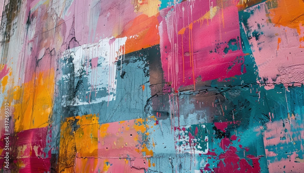 Obraz premium Painted wall, as seen from an angle