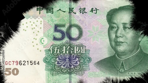 50 Yuan Animation Video, 50 China Paper Currency, 50 Yuan Animation For Marketing   photo