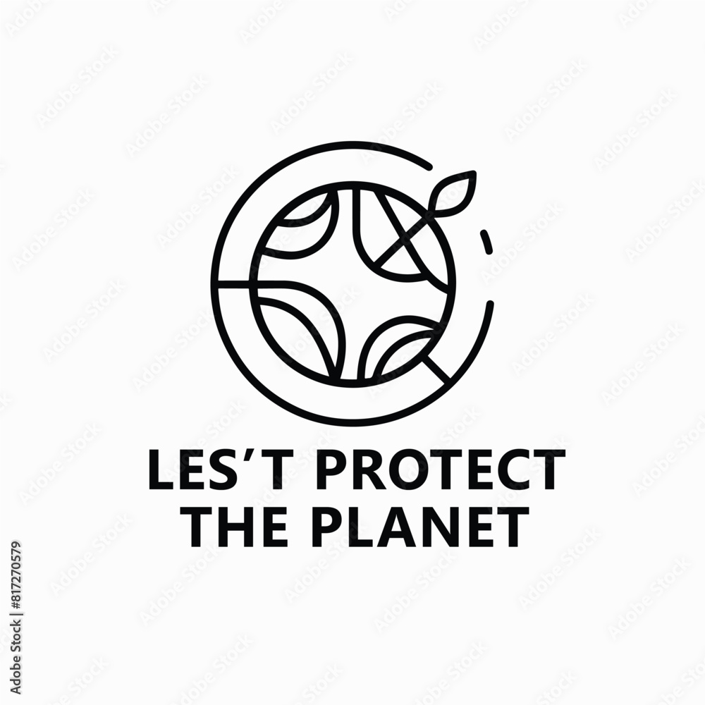 Naklejka premium Minimalist Earth logo