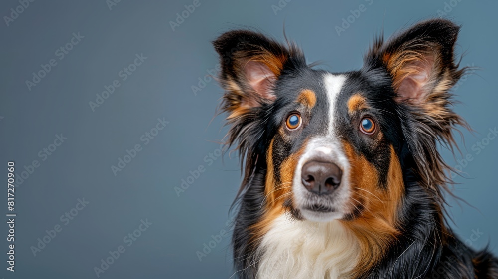  A poised canine gaze into the lens, conveying sadness