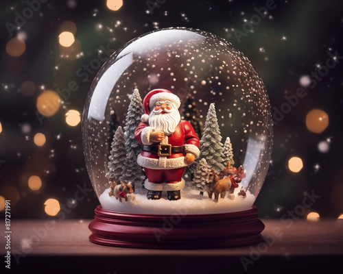 Christmas card template. Happy New year backdrop. Beautiful gift box.