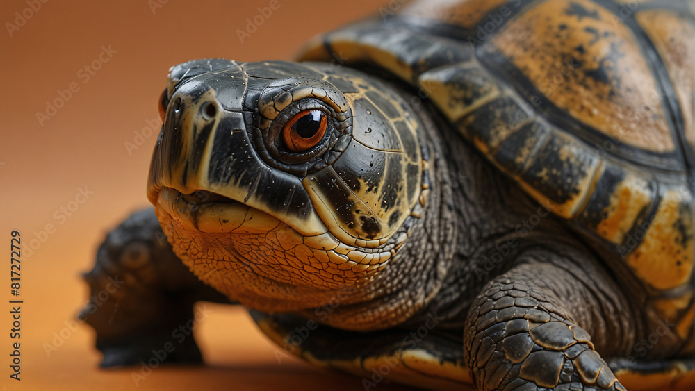 A turtle is looking at the camera with its eyes wide open A turtle is looking at the camera with its eyes wide open