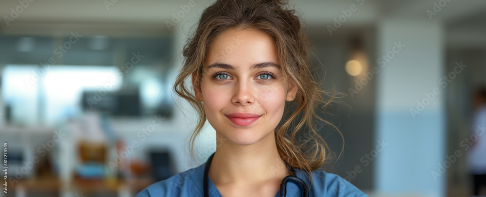 Smiling young female nurse portrait