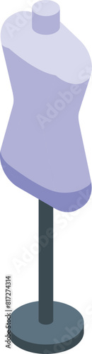 3d illustration of a purple isometric mannequin on a stand, perfect for fashion concepts