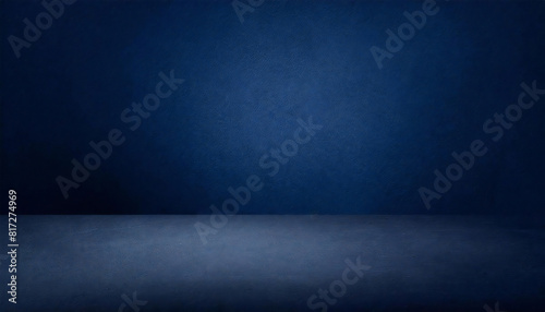 ネイビーの部屋　奥行きのある紺色の壁の空間　無地素材　レイアウト。Navy room, deep navy wall space, plain materials, layout.