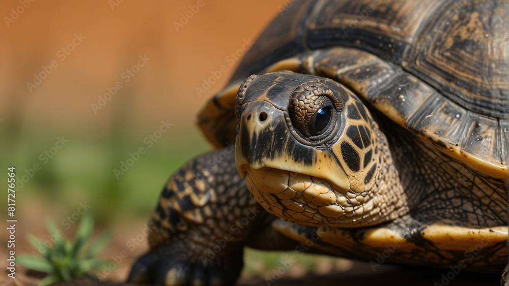 A turtle is looking at the camera with its eyes wide open A turtle is looking at the camera with its eyes wide open