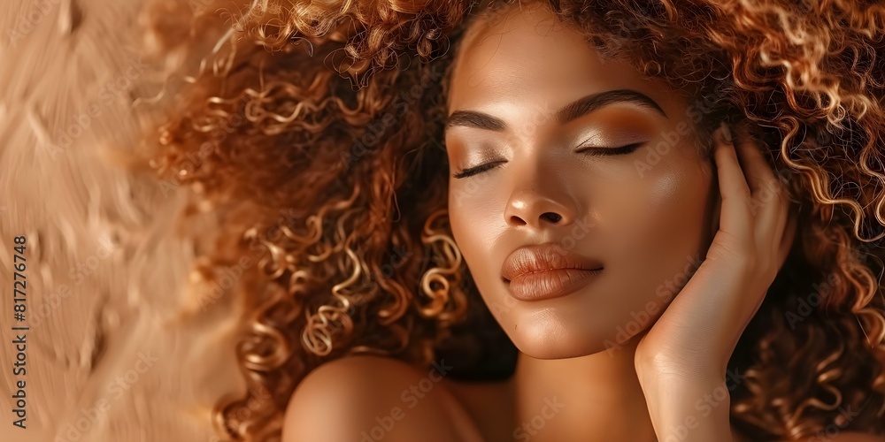Spa treatments for curlyhaired African American woman with long hair. Concept Curly Haircare, African American Beauty, Long Hair Maintenance, Spa Treatments, Self-Care Routines Spa treatments for curlyhaired African American woman with long hair. Concept Curly Haircare, African American Beauty, Long Hair Maintenance, Spa Treatments, Self-Care Routines