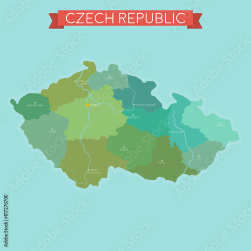 Map of Czech Republic. Flat style illustration