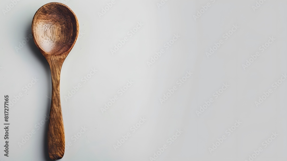 Rustic Wooden Cooking Spoon on White Background Rustic Wooden Cooking Spoon on White Background