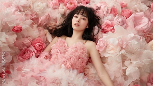 girl in pink flower dress