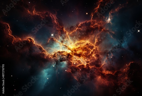 Cosmic Nebula in Vibrant Colors