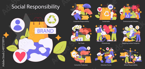 Social Responsibility. Flat Vector Illustration