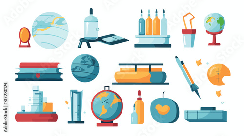 Set of steam education icons for learning and imple