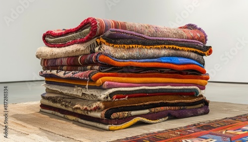 Image of different types of colorful rugs and carpets