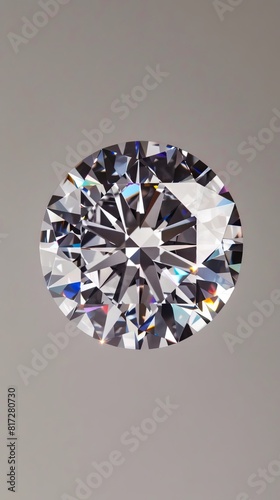 A diamond is shown in a white background. photo
