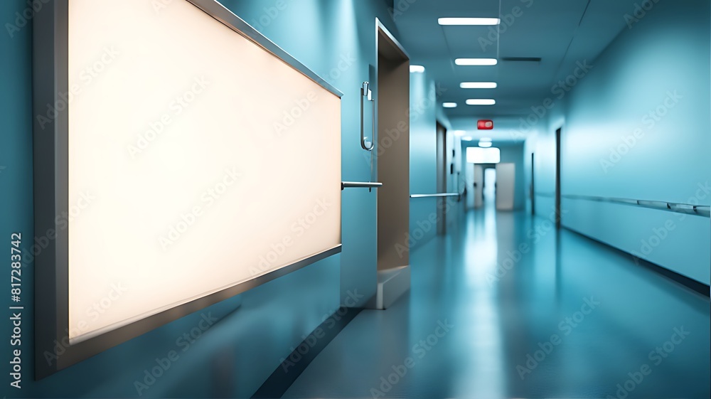 Empty banner signboard for advertising at the hospital and blur motion. Empty banner signboard for advertising at the hospital and blur motion.