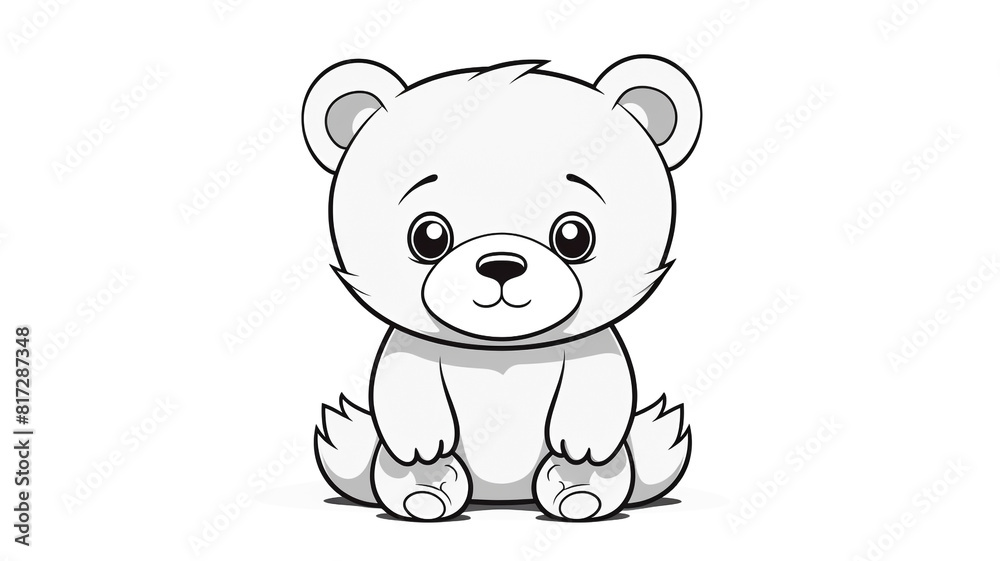 Cartoon of teddy bear with simple lines for children to color book pages. Drawing for vectorization
Cartoon of teddy bear with simple lines for children to color book pages. Drawing for vectorization