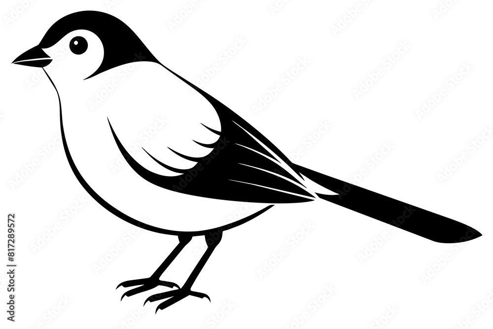 chirpy bird vector silhouette illustration chirpy bird vector silhouette illustration