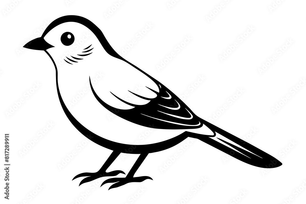 chirpy bird vector silhouette illustration chirpy bird vector silhouette illustration