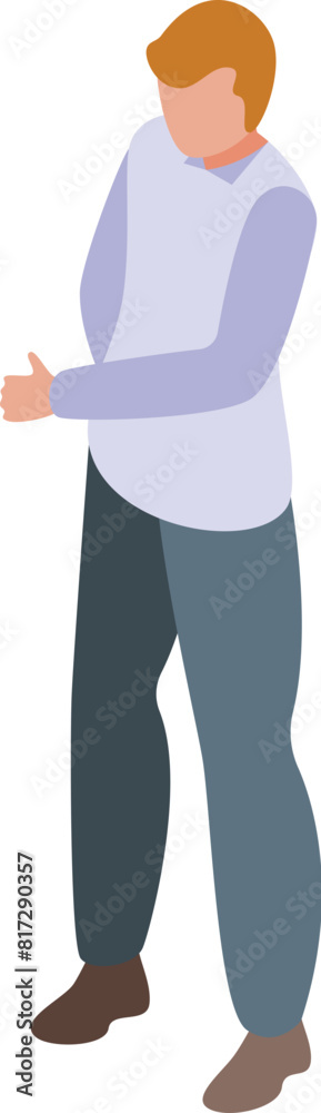 Vector illustration of a man in casual attire standing with folded arms in an isometric view Vector illustration of a man in casual attire standing with folded arms in an isometric view