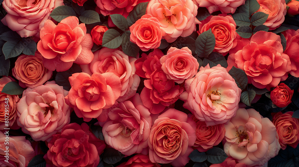 Beautiful background of bright red flowers, roses close up. floral pattern Beautiful background of bright red flowers, roses close up. floral pattern