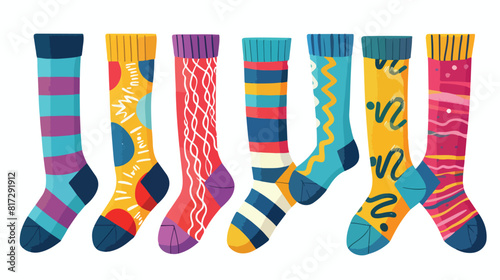 Socks worn on invisible leg realistic templates vec